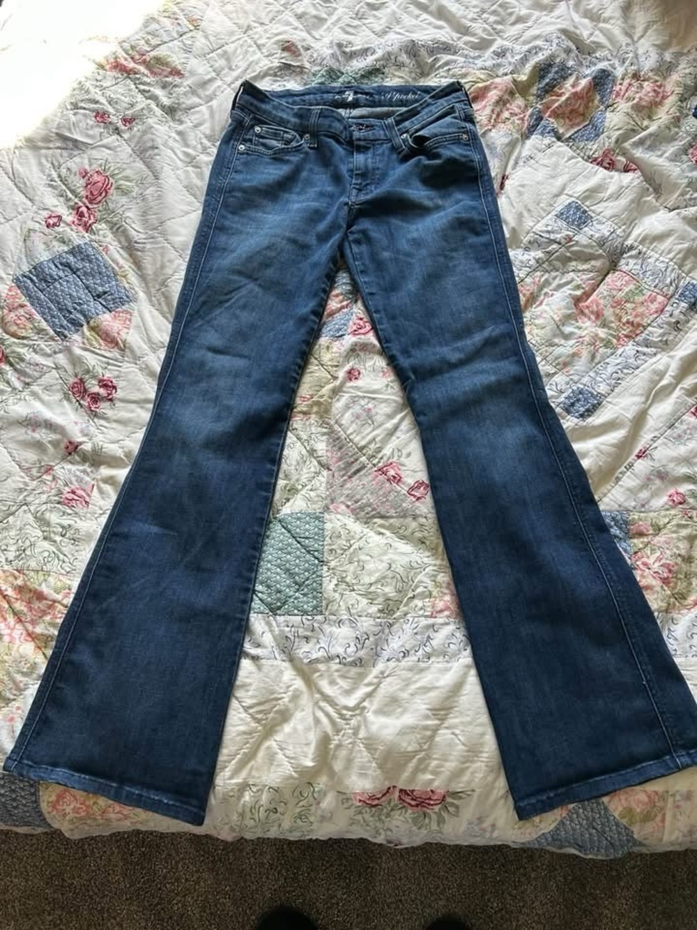 7 For All Mankind Dark Blue Flare Jeans